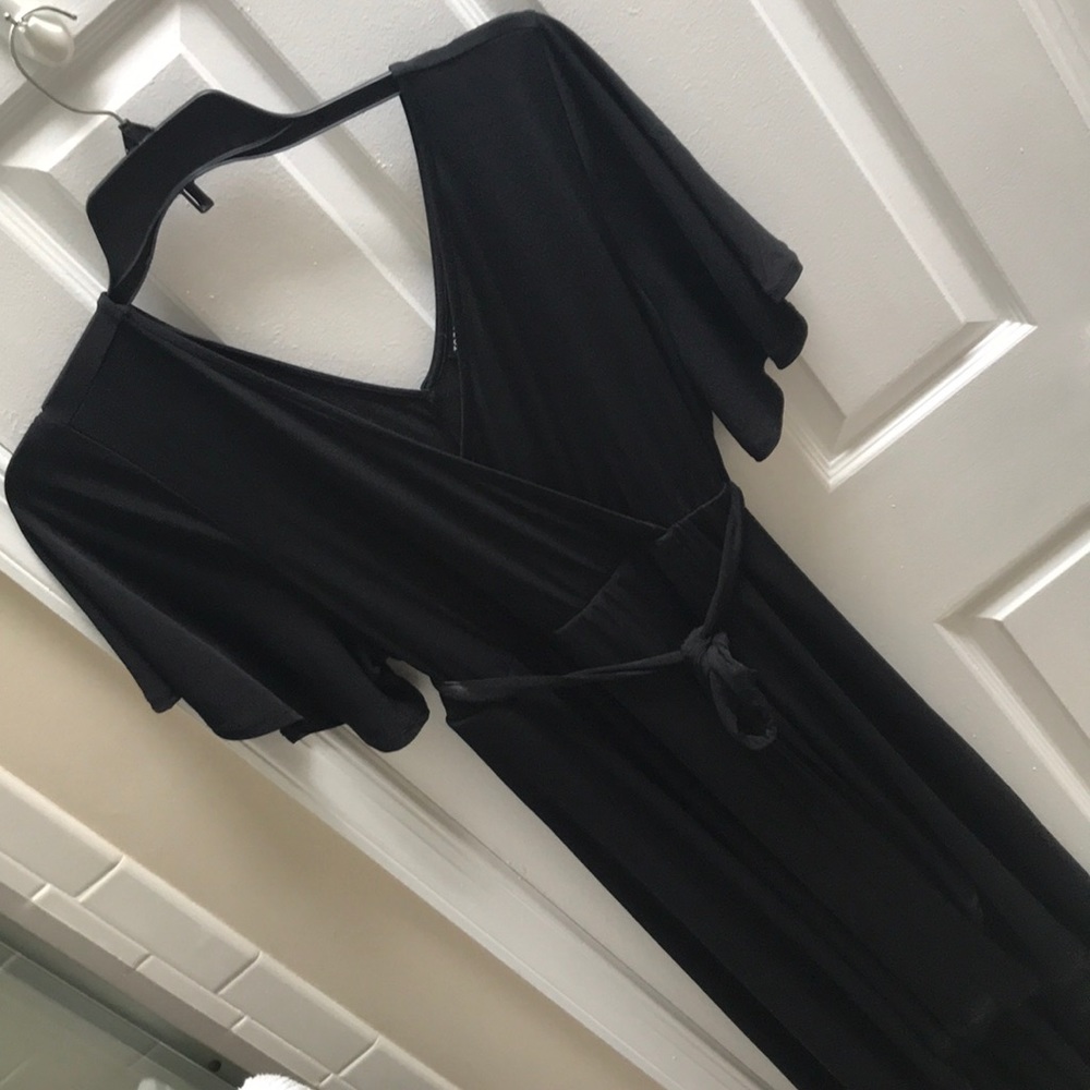 Black Torrid Flutter Sleeve Dress
